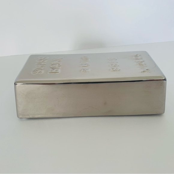 Silver Brick Piggy Bank - Picture 6 of 8